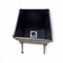 Animal feeder metal barrel HUNTERA 100 kg with feeder M2 12V and solar panel (black)