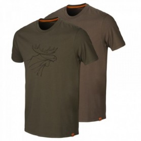 T-Shirt 2-pack HARKILA Graphic (willow green/grey)