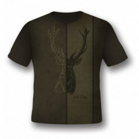 T-shirt Wild Zone with deer, brown M-269-1915