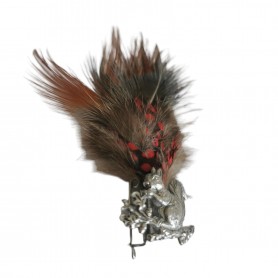 Pin with Feather and Squirrel Motif
