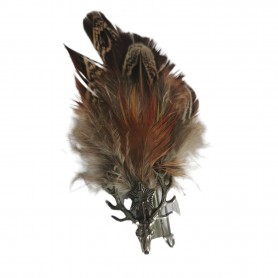 Pin with Feather and Deer Motif HUBERTUS