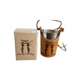 Metal cup with leather detailing 170 ml