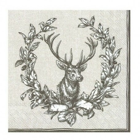 Paper napkins with deer print (20 pcs.)