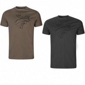 T-Shirt 2-pack HARKILA Graphic (brown granite/phantom)