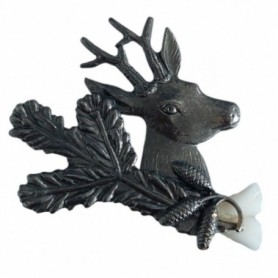 Pin with motif of deer and pine twig, teeth ARTURE (2667)