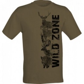 T-Shirt WILD ZONE mit Wild Animal Print (Hellgrün)