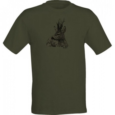 T-Shirt WILD ZONE with Roe Deer Print (M-025-1739)
