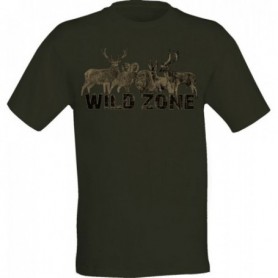 T-Shirt WILD ZONE mit Wild Animal Print (dunkelgrün)
