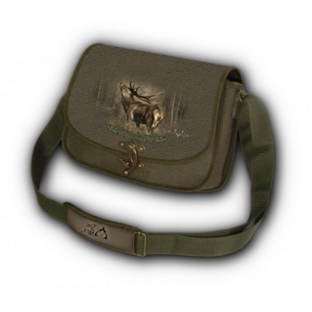 Shoulder bag with deer print WILD ZONE (green)