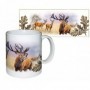 Ceramic mug WILD ZONE with roaring deer print