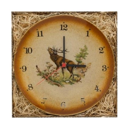 Wall clock with deer illustration (23cm)