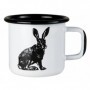 Metal mug with rabbit print