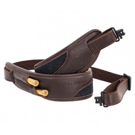 Leather rifle sling Blaser with wool