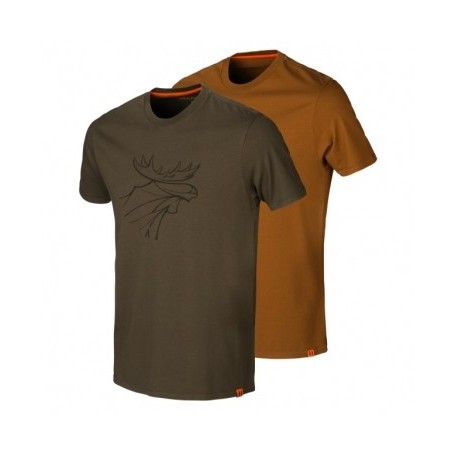 T-Shirt 2-pack HARKILA Graphic (willow green/rustique clay)